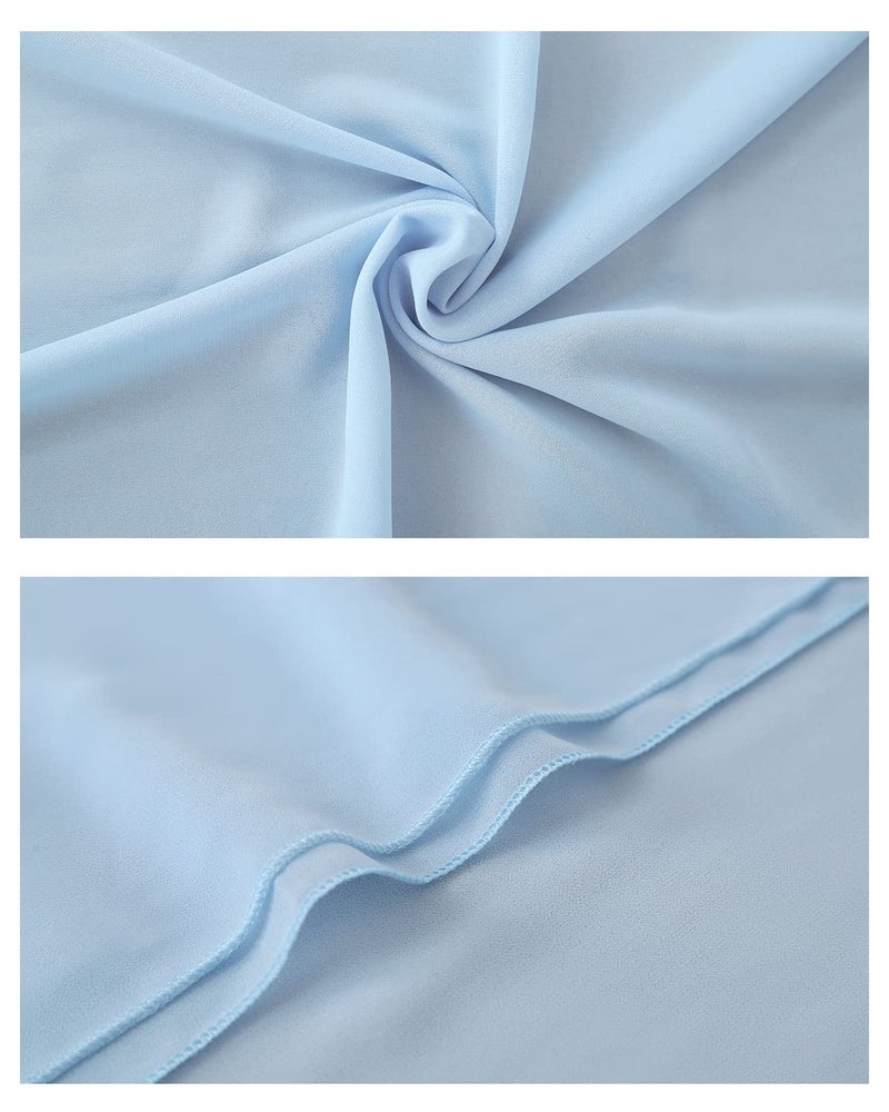 B.Cool B-COOL Sheer Table Runner 10 Pack Chiffon Table Runners Baby Blue Holiday Wedding Table Decoration Chiffon Fabric 10Ft Long Table Runners for Home Christmas Thanksgiving Fall Decor - Image 4